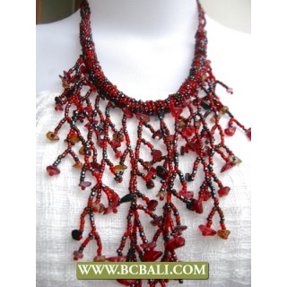 Black and Reds Casandra Necklaces Fashion Beading